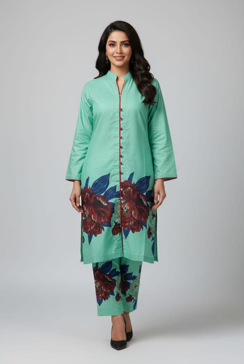 Digital Print Linen 2-Piece Suit