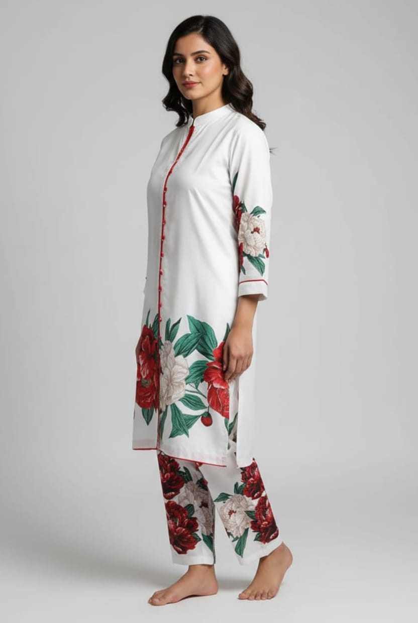 Digital Print Linen 2-Piece Suit
