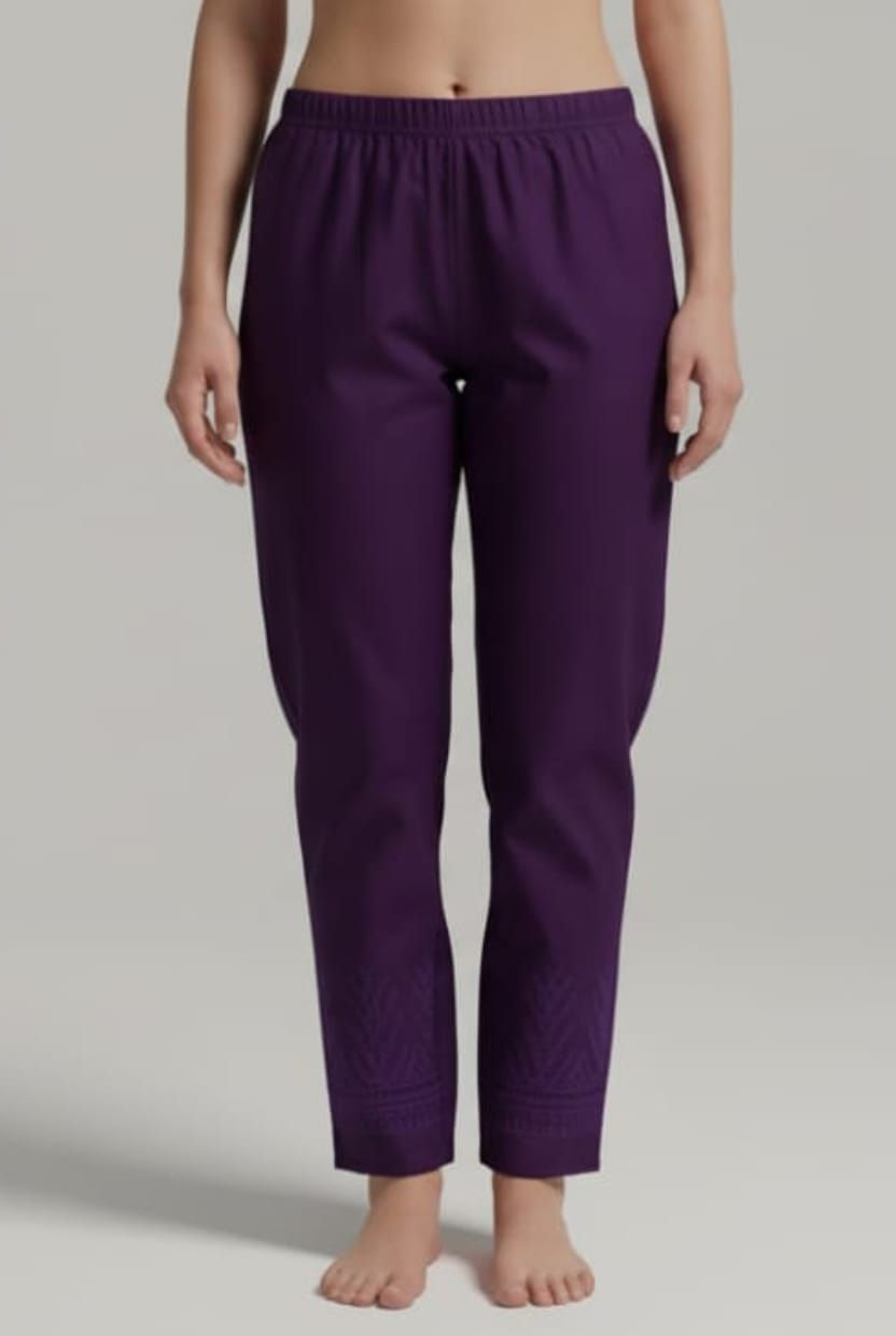 Cotton Embroidered Trousers